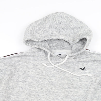 Hollister Womens Grey   Pullover Hoodie Size L  - cropped
