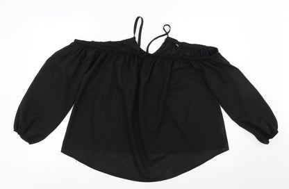 show lai Womens Black   Basic Blouse Size M