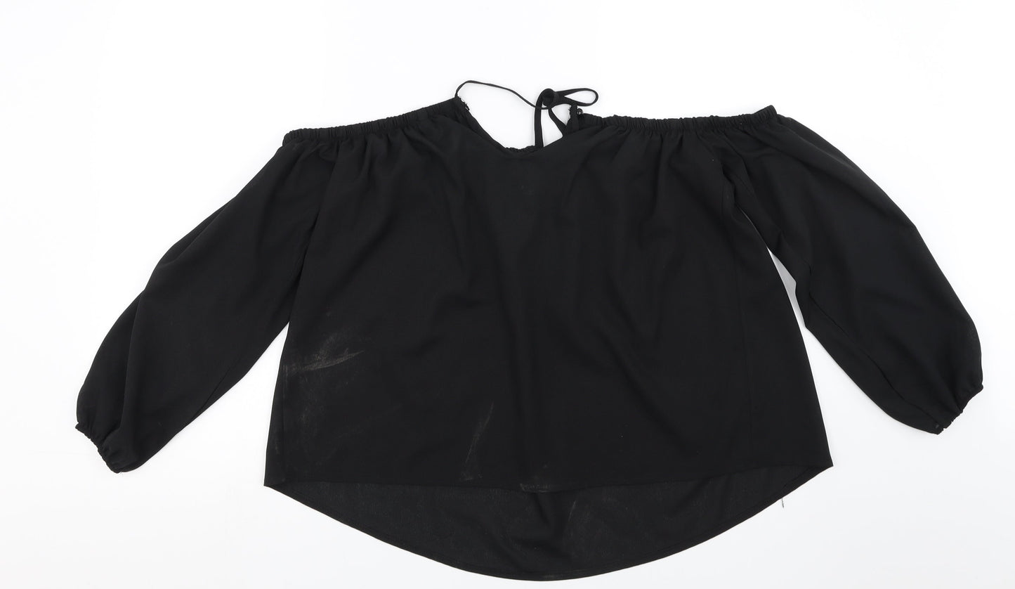 show lai Womens Black   Basic Blouse Size M