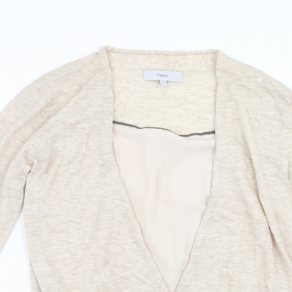 NEXT Womens Beige   Pullover Jumper Size 10  - under blouse detail
