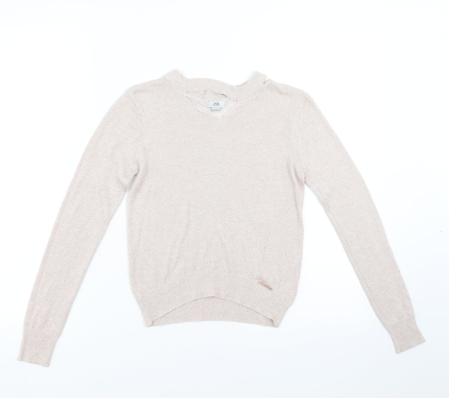 River Island Girls Pink   Pullover Jumper Size 9-10 Years  - glittery