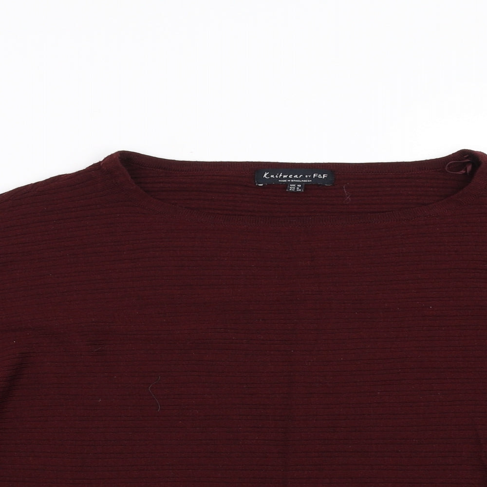 F&F Womens Red   Pullover Jumper Size 10