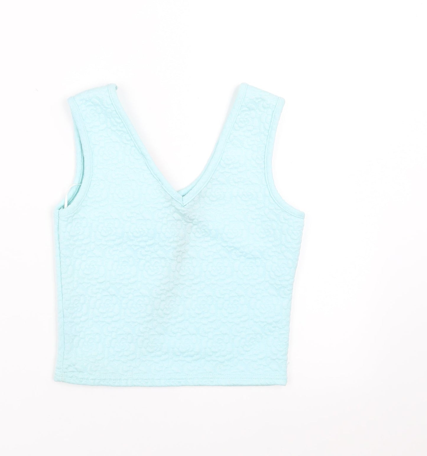 Womens UK Size 6 Ribbon Green Basic Tank