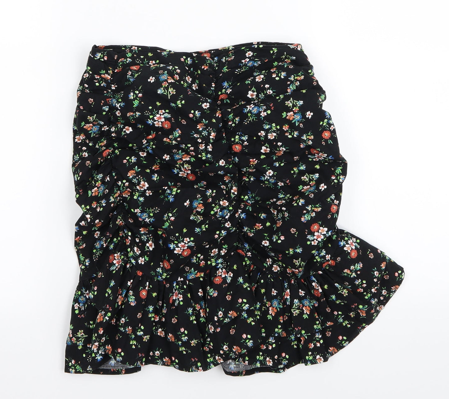 Bershka Womens Black Floral  Mini Skirt Size 4