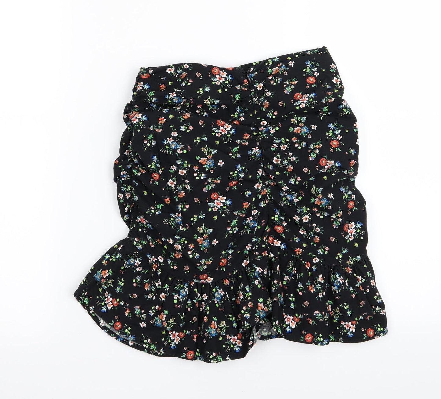 Bershka Womens Black Floral  Mini Skirt Size 4