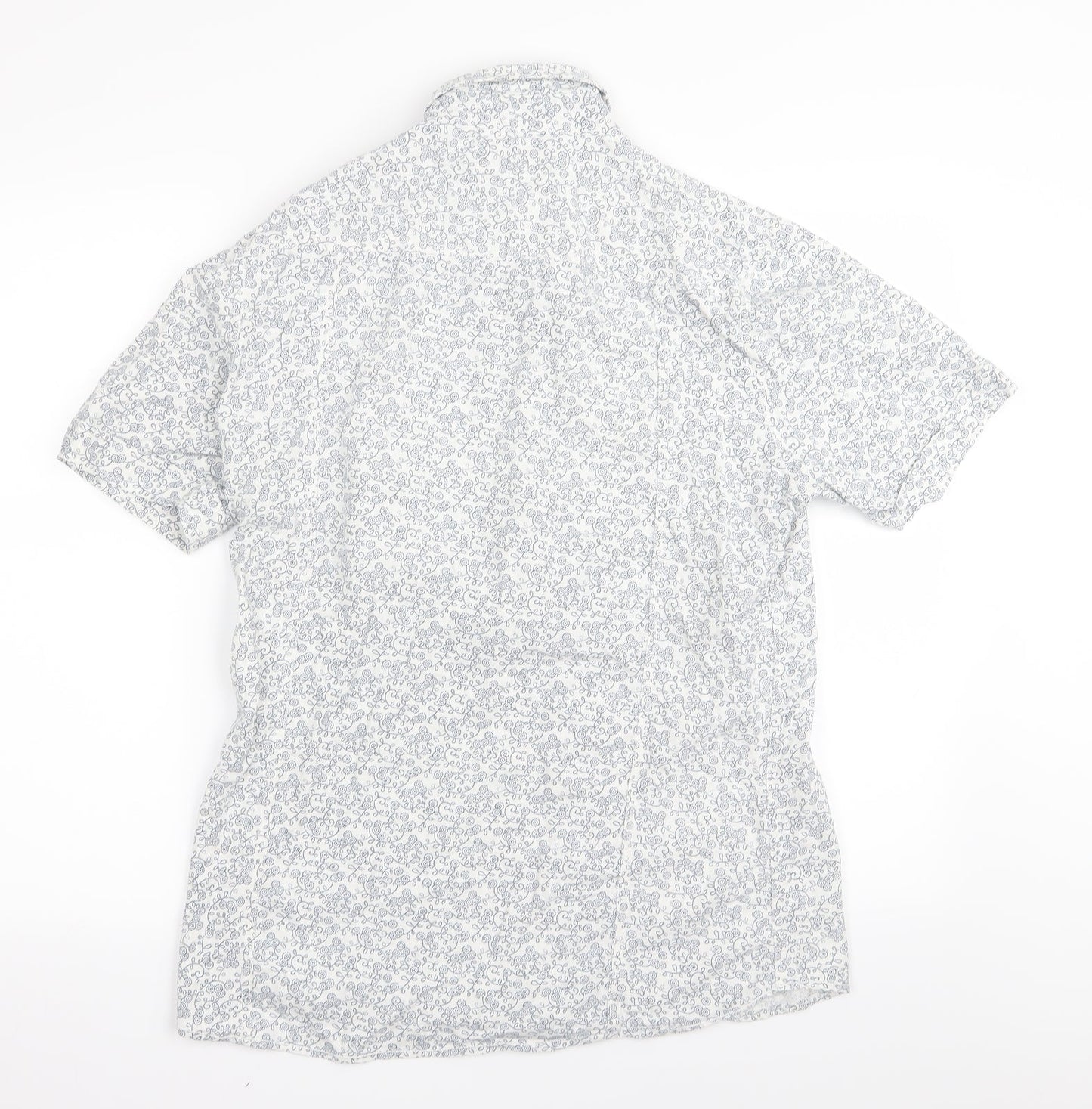 Mens UK Size 15.5 outrage White  Button-Up Short Sleeve Casual Shirt