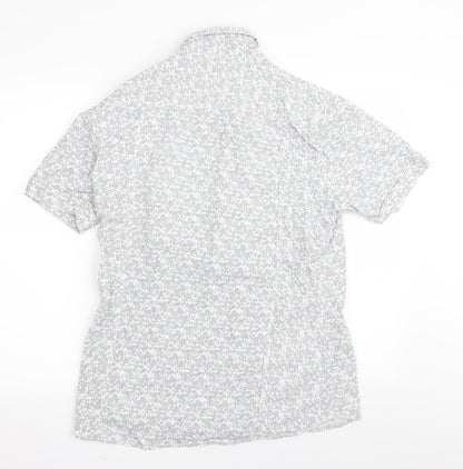 Mens UK Size 15.5 outrage White  Button-Up Short Sleeve Casual Shirt