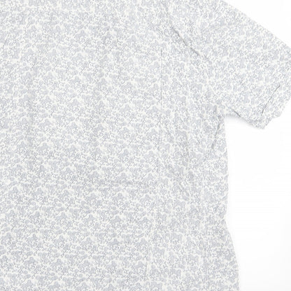 Mens UK Size 15.5 outrage White  Button-Up Short Sleeve Casual Shirt