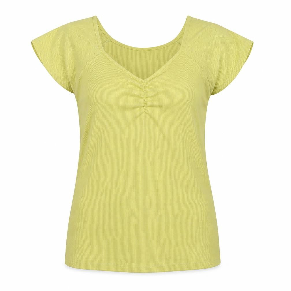 Womens UK Size 14 Peacocks Yellow Basic T-Shirt