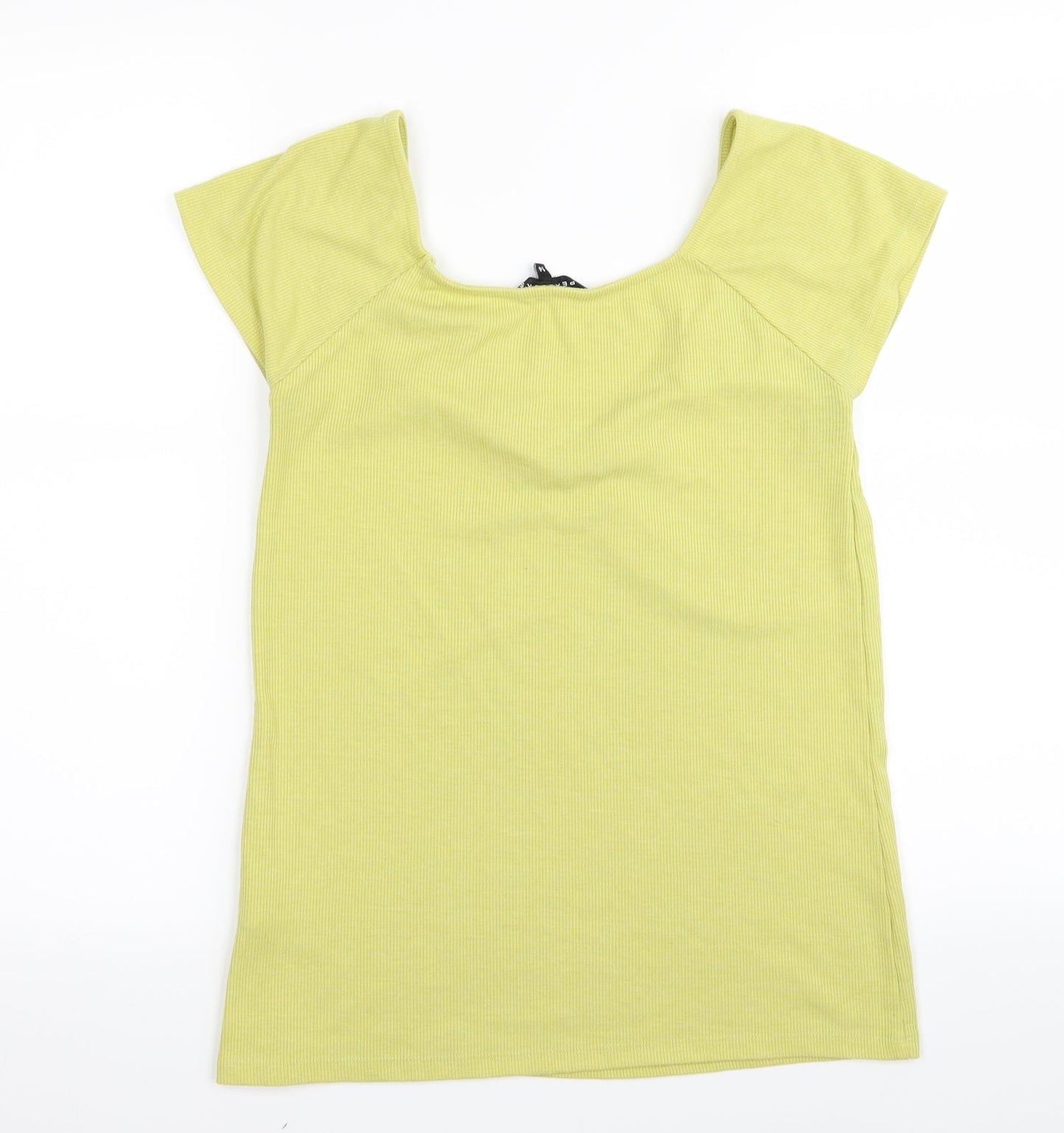 Womens UK Size 14 Peacocks Yellow Basic T-Shirt