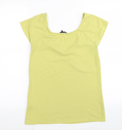 Womens UK Size 14 Peacocks Yellow Basic T-Shirt