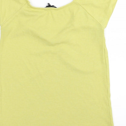Womens UK Size 14 Peacocks Yellow Basic T-Shirt