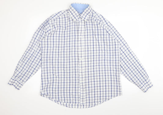 Mens UK Size L Preworn Blue  Button-Up Long Sleeve Casual Shirt