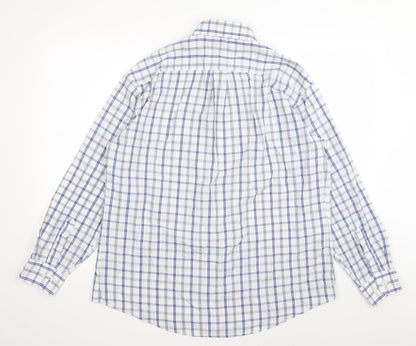 Mens UK Size L Preworn Blue  Button-Up Long Sleeve Casual Shirt