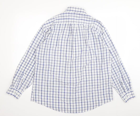 Mens UK Size L Preworn Blue  Button-Up Long Sleeve Casual Shirt