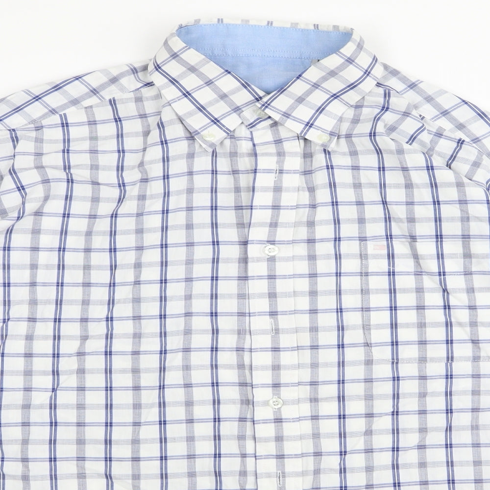 Mens UK Size L Preworn Blue  Button-Up Long Sleeve Casual Shirt