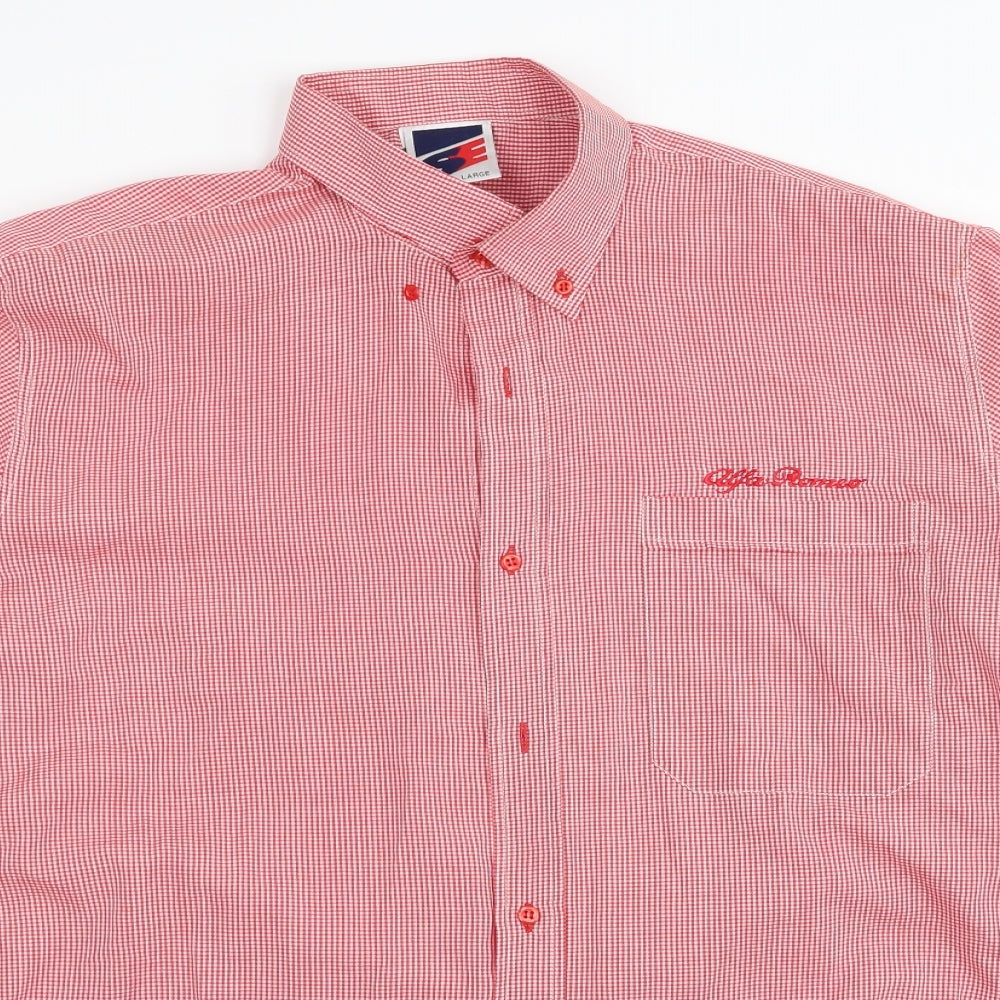 SE Mens Red Check   Button-Up Size L