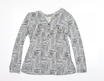 Epilogue Womens Black Striped  Basic T-Shirt Size 12