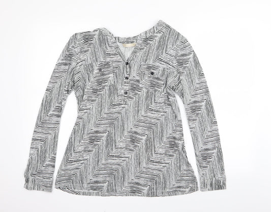 Epilogue Womens Black Striped  Basic T-Shirt Size 12