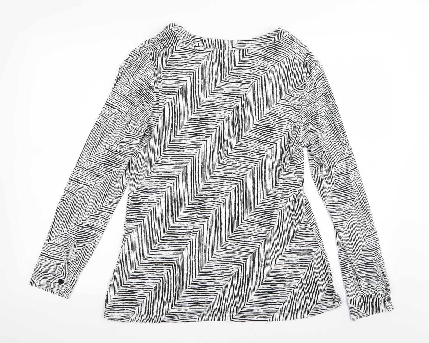 Epilogue Womens Black Striped  Basic T-Shirt Size 12