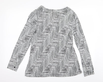 Epilogue Womens Black Striped  Basic T-Shirt Size 12