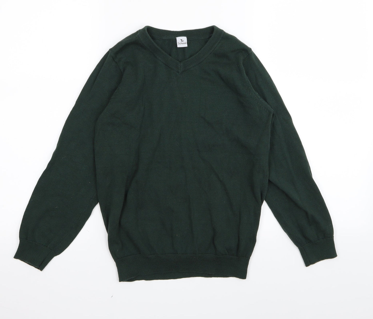 TU school Boys Green   Pullover Jumper Size 10 Years  - School jumper