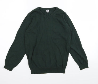 TU school Boys Green   Pullover Jumper Size 10 Years  - School jumper