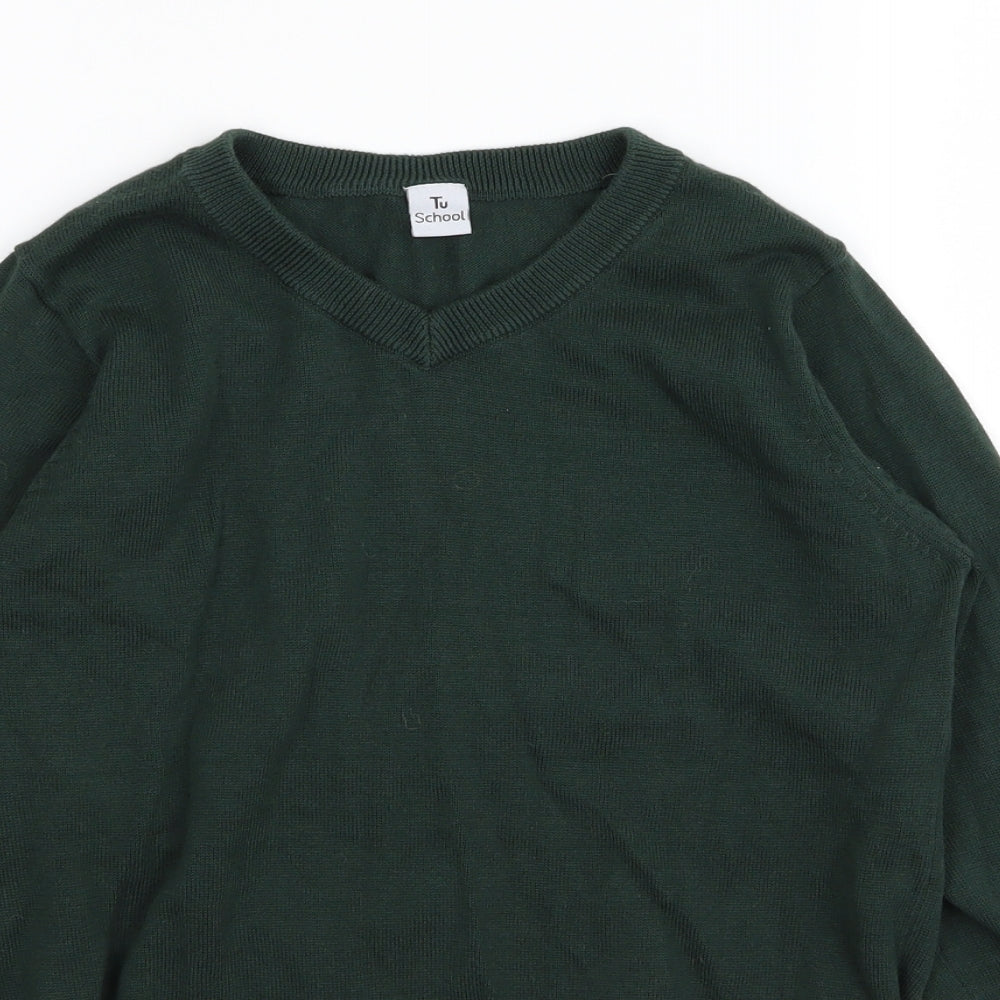 TU school Boys Green   Pullover Jumper Size 10 Years  - School jumper