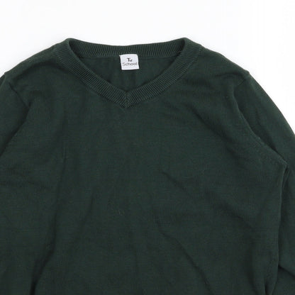 TU school Boys Green   Pullover Jumper Size 10 Years  - School jumper