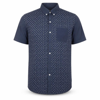 Mens UK Size M Easy Blue  Button-Up Short Sleeve Casual Shirt