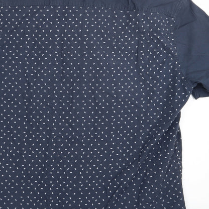Mens UK Size M Easy Blue  Button-Up Short Sleeve Casual Shirt