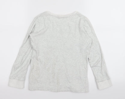 NEXT Girls Grey Striped  Top Pyjama Top Size 9 Years