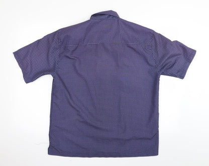 firestrap Mens Blue Geometric   Button-Up Size M