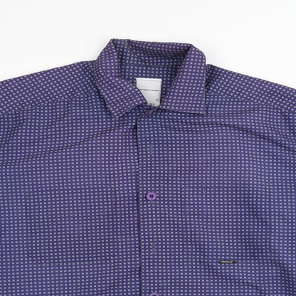 firestrap Mens Blue Geometric   Button-Up Size M