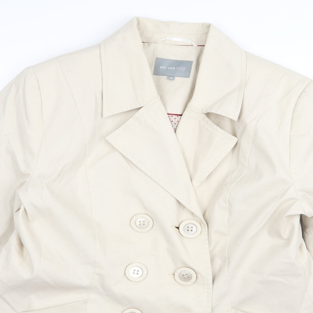 Womens UK Size 16 Per Una Beige Overcoat