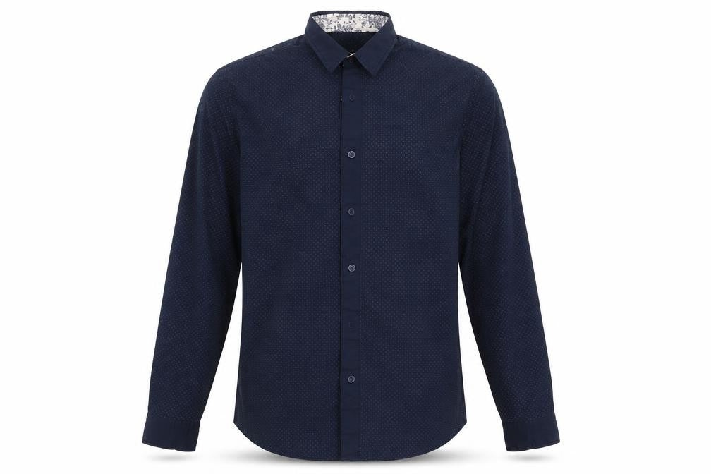 Mens UK Size S F&F Blue  Button-Up Long Sleeve Casual Shirt
