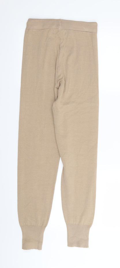 Womens UK Size S Yu & Me Regular Fit Jogger Beige Trousers