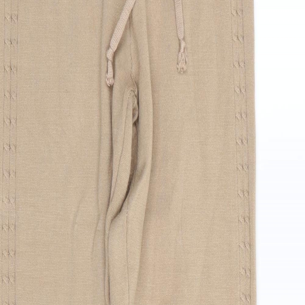 Womens UK Size S Yu & Me Regular Fit Jogger Beige Trousers
