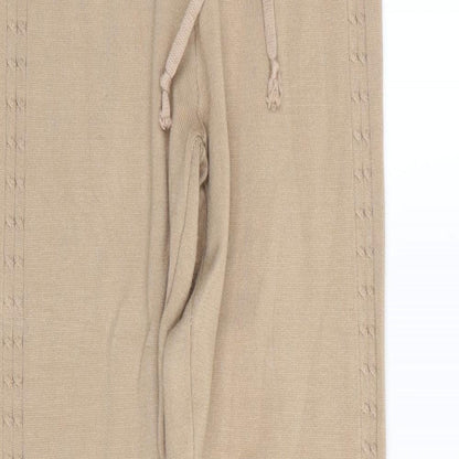 Womens UK Size S Yu & Me Regular Fit Jogger Beige Trousers