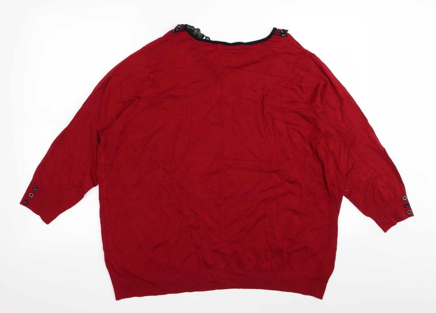 Womens UK Size XL DAVID EMANUEL Red Basic T-Shirt