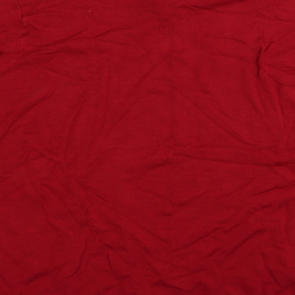 Womens UK Size XL DAVID EMANUEL Red Basic T-Shirt