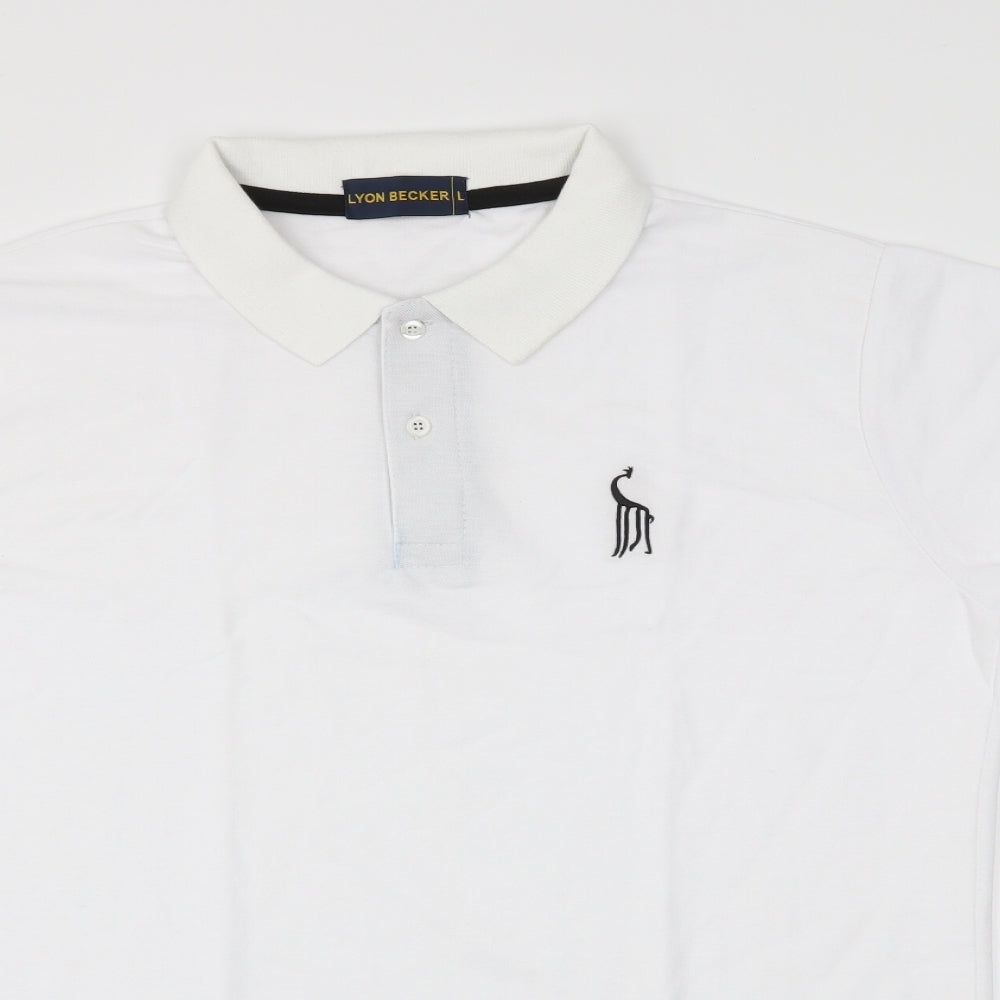 lyon becker Mens White    Polo Size L