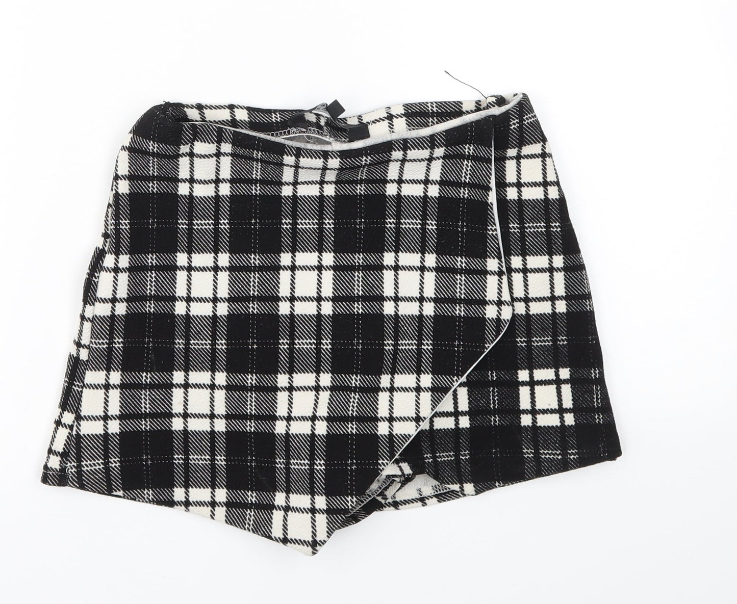 New Look Girls Black Check  Cut-Off Shorts Size 9 Years