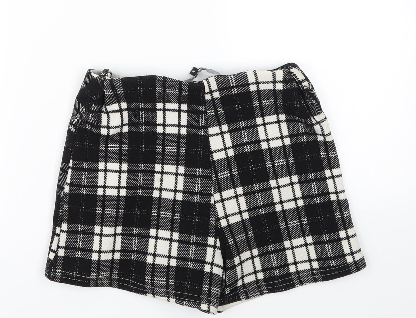 New Look Girls Black Check  Cut-Off Shorts Size 9 Years