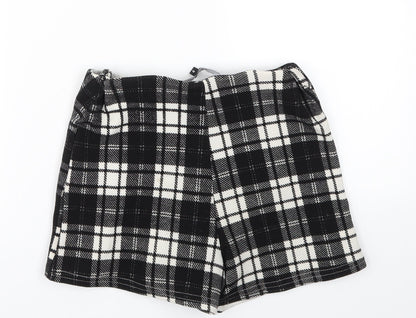 New Look Girls Black Check  Cut-Off Shorts Size 9 Years