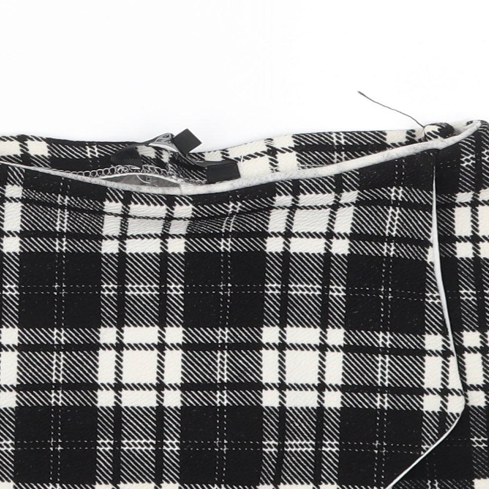 New Look Girls Black Check  Cut-Off Shorts Size 9 Years