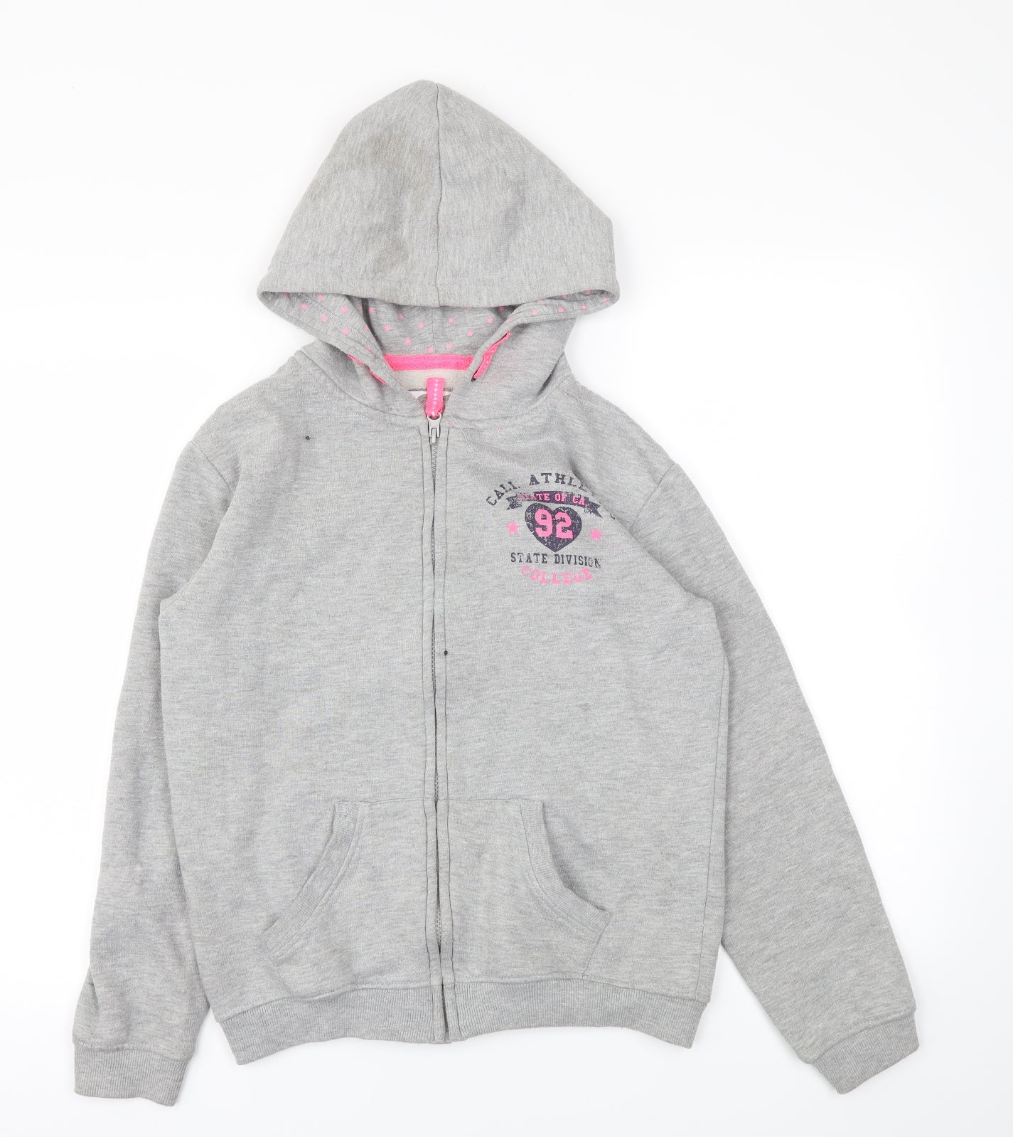YD Girls Grey   Full Zip Hoodie Size 12-13 Years