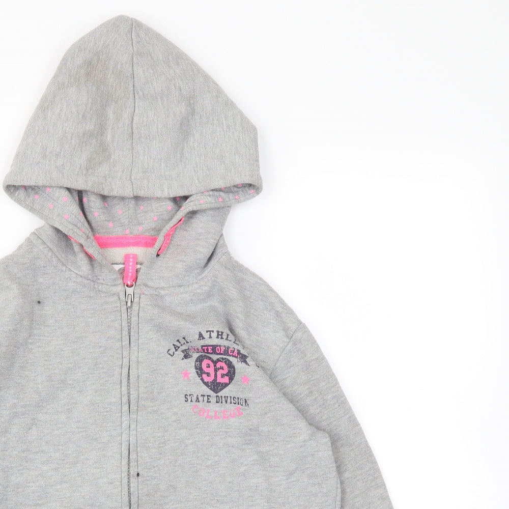 YD Girls Grey   Full Zip Hoodie Size 12-13 Years