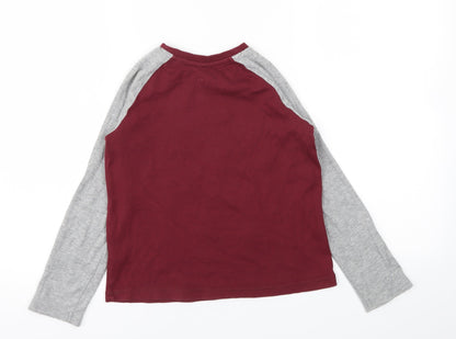 George Boys Red Animal Print  Basic T-Shirt Size 8-9 Years