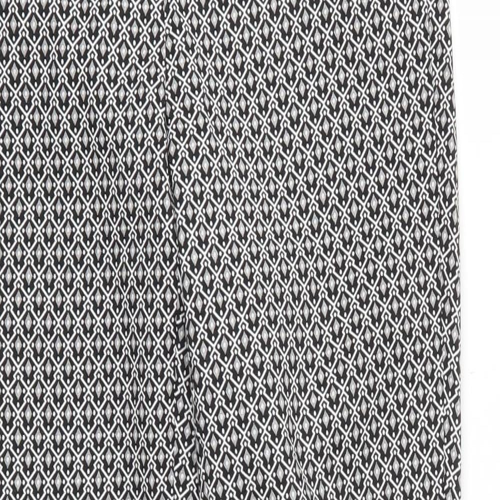 F&F Womens Black Argyle/Diamond  Trousers  Size 6 L28 in